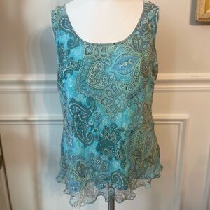 Fashion Bug Blue Green Paisley Blouse